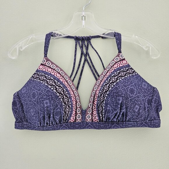 Athleta Aqualuxe Batik Print Strappy Molded Bikini Top SPF 50 Womens XL BOHO - Picture 3 of 9